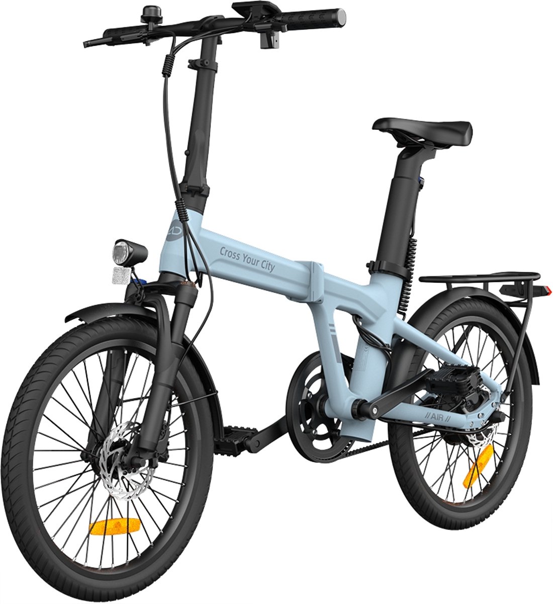 elektrische vouwfiets air 20 pro bafang motor automatische interne versnellingsnaaf 40n m koppel carbon riem samsung accu blauw