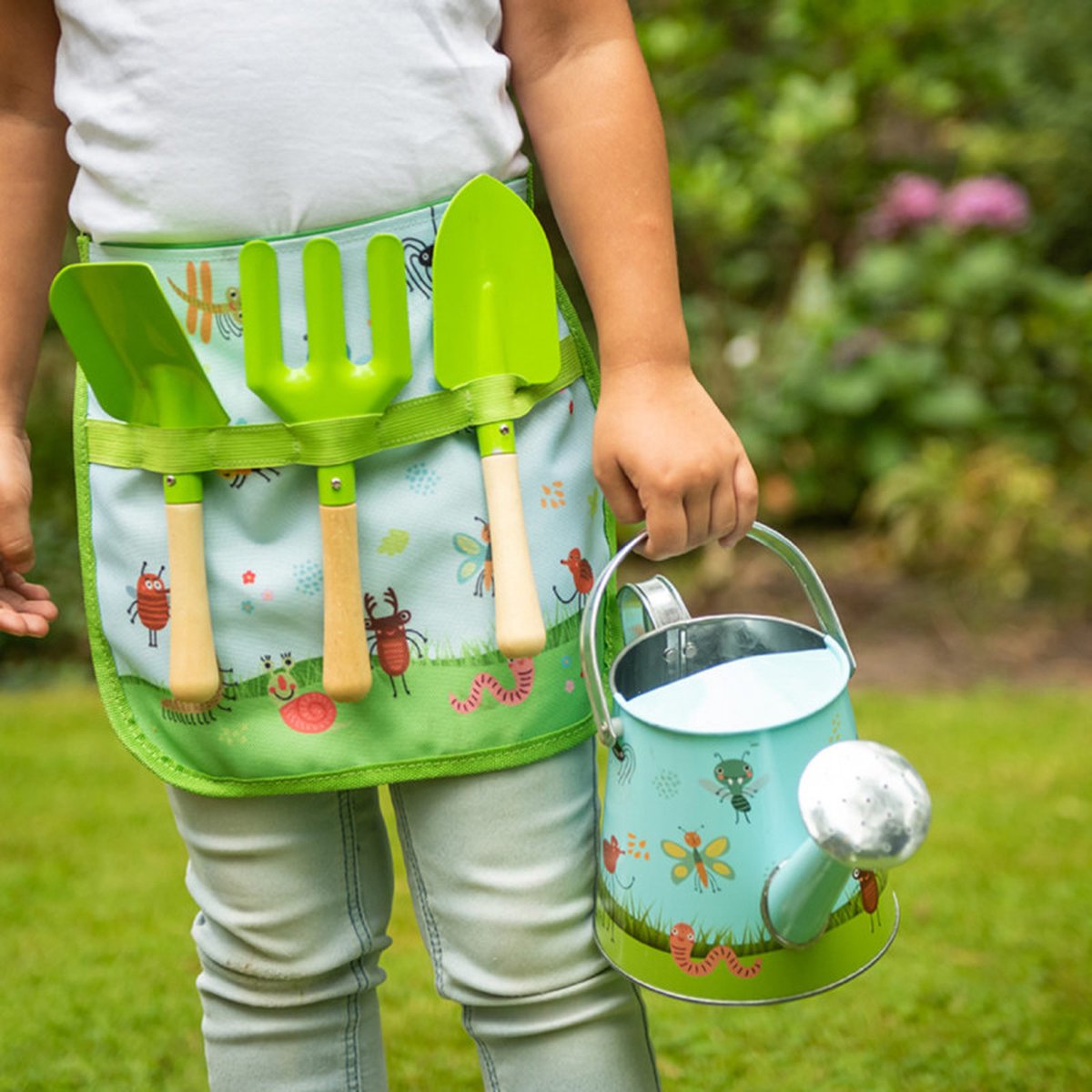 Esschert Design | Kinderriem inclusief tuingereedschap met insectenmotief Speelgoedkruiwagen kopen online
