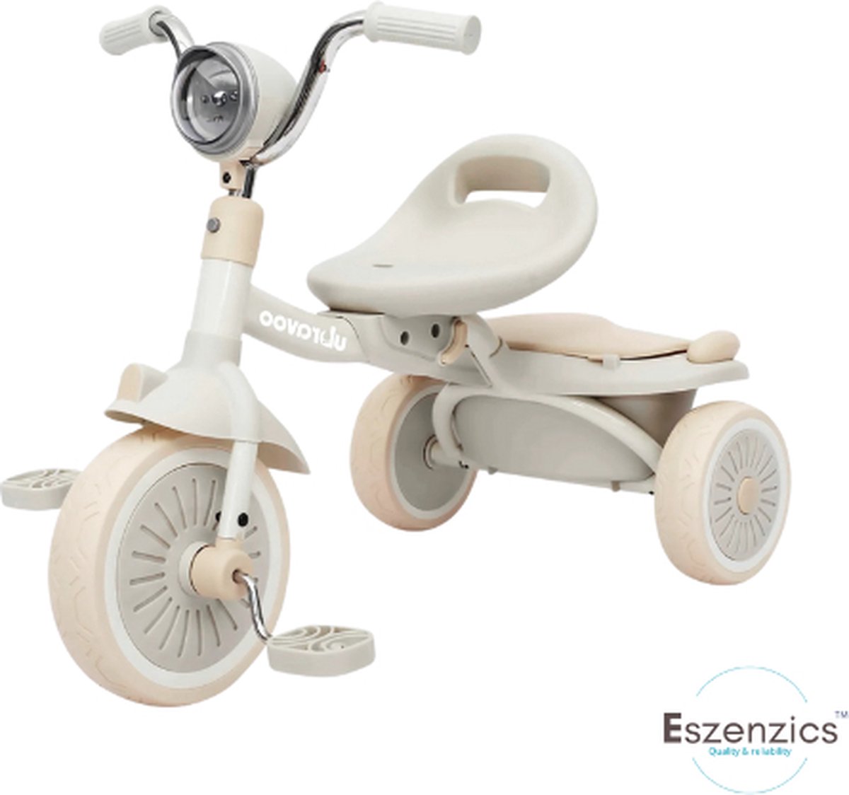 Eszenzics™ Opvouwbare Driewieler - Loopfiets met Pedalen - Pu Wielen Schokabsorberend - LED lamp - Veilig en Comfortabel - Binnen en buiten - 1-5 Jaar - Uitgebreid getest - Witroze Driewieler kopen online