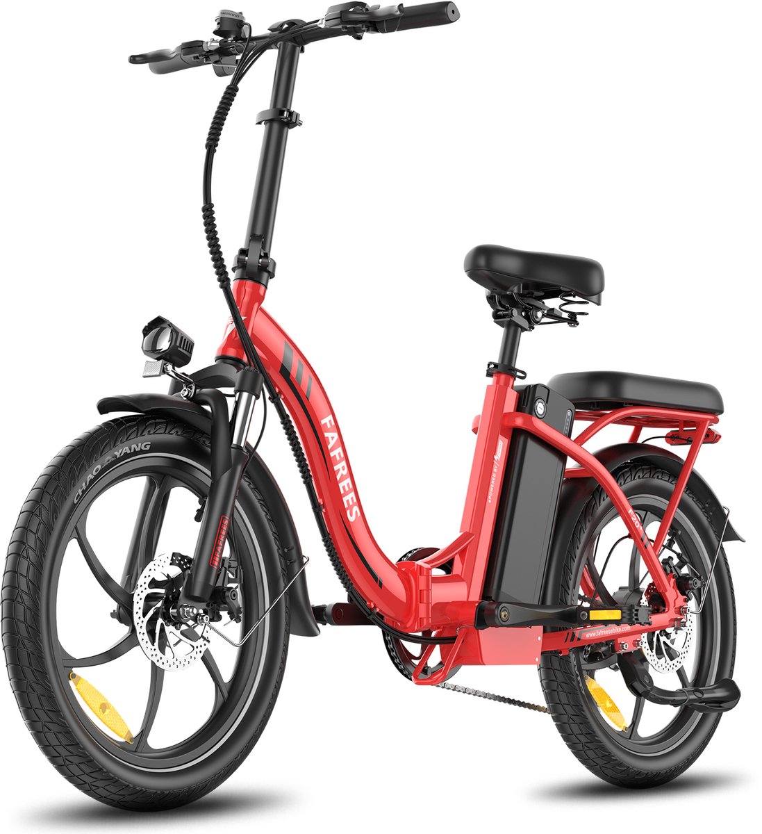 fafrees elektrische fiets f20 elektrische vouwfiets 36v 20ah accu 90 km actieradius 25 km u 250w motor 20 3 0 inch banden shimano 7 versnellingen schijfremmen voorvering rood