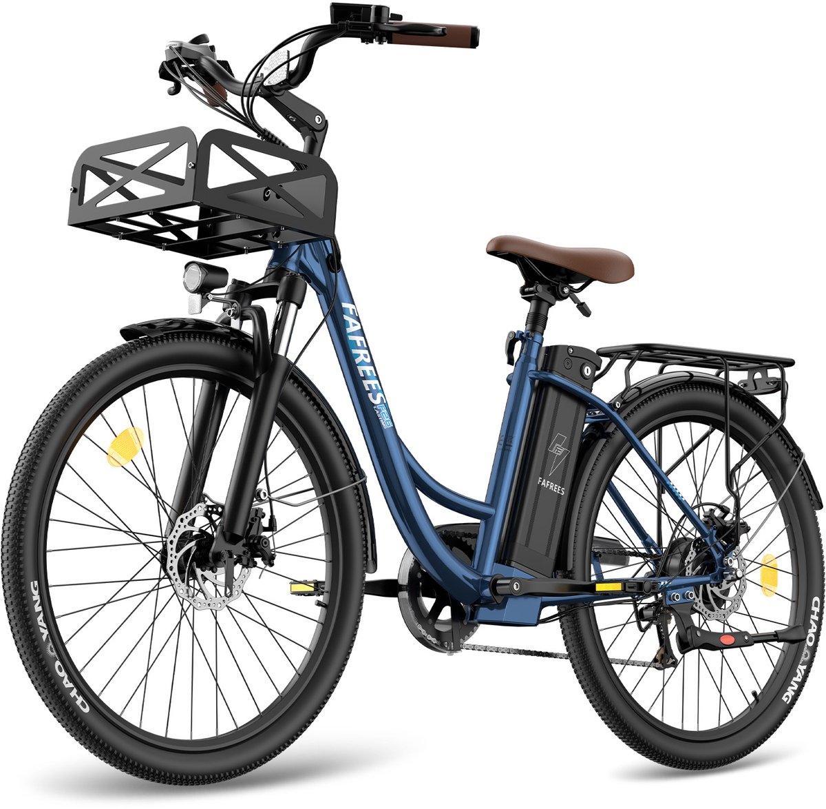 fafrees f26 lasting stads elektrische fiets 250w motor 36v20 3ah accu 26x1 95 banden 100km bereik 25 km u snelheid blauw