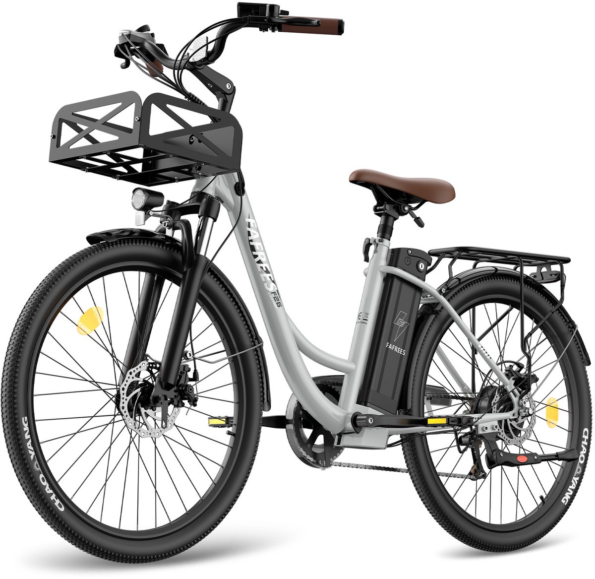 fafrees f26 lasting stads elektrische fiets 250w motor 36v20 3ah accu 26x1 95 banden 100km bereik 25 km u snelheid grijs
