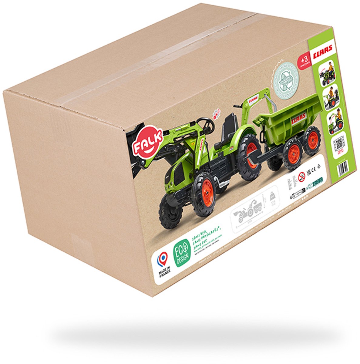 Falk Claas Trap Tractor Maxi Set met Lader Graafmachine en Aanhanger Traptractor kopen online