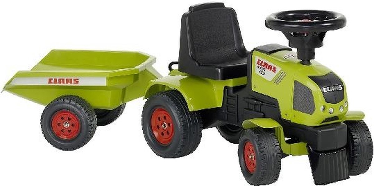 FALK Speelgoedtractor Claas Axos 310 met aanhanger groen Traptractor kopen online