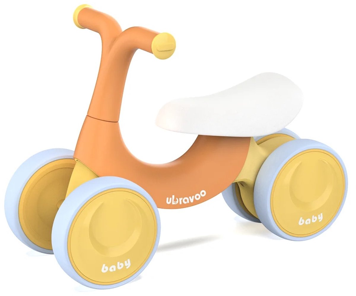 Feemi Loopfiets - Loopfiets 1 Jaar - Baby Fiets - Veilige Vierwielbasis - Geluidsarme Wielen - Kantelbeperkend Stuur - Binnen & Buiten Loopfiets kopen online