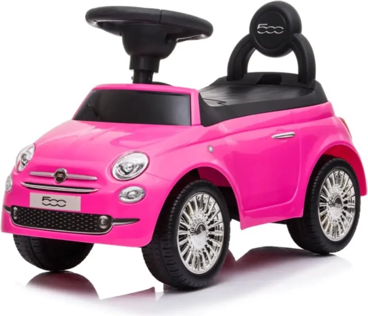 Fiat 500 Loopauto - voor Kinderen - 1 tot 3 jaar - met Opbergbox - Roze Loopauto kopen online