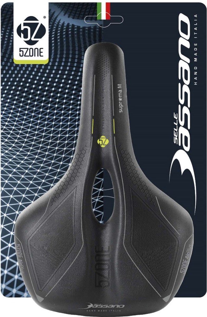 Fietszadel Selle Bassano Suprema 5zone EL Heren met elastomere demping - zwart Fiets kopen online