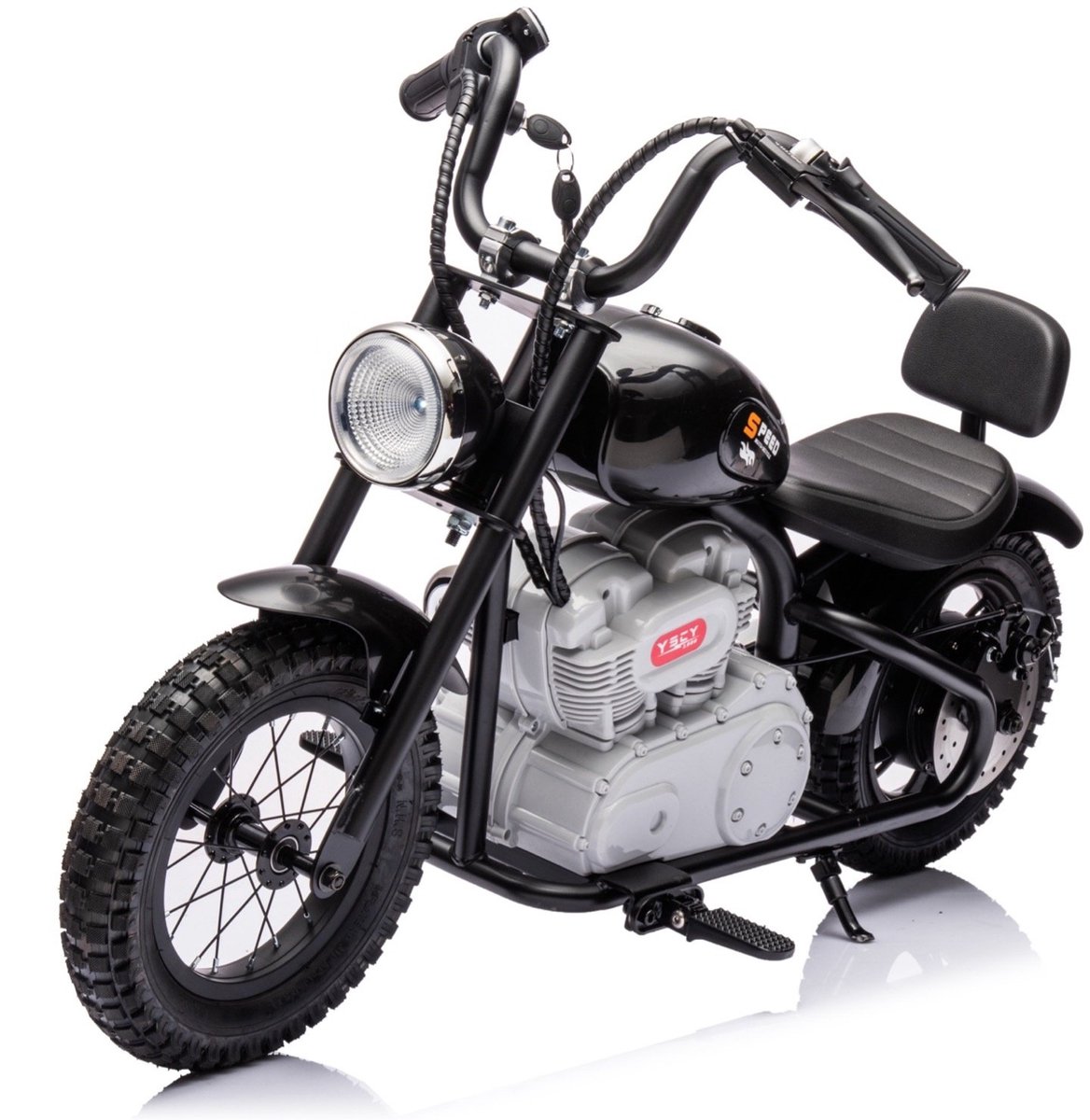 FINOOS Elektrische kindermotor 36V - Kindermotor - 25 km/u 5 tot 10 jaar - luchtbanden - Zwart Accuvoertuig kopen online