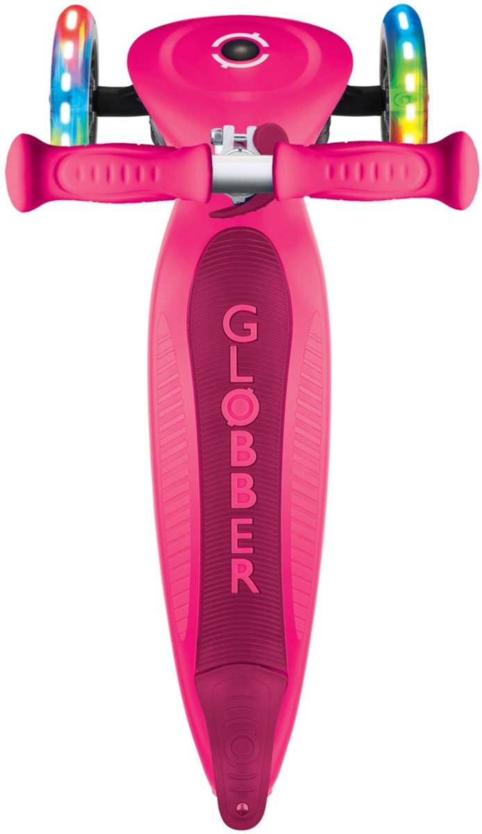 globber primo foldable lights step met 3 wielen in roze