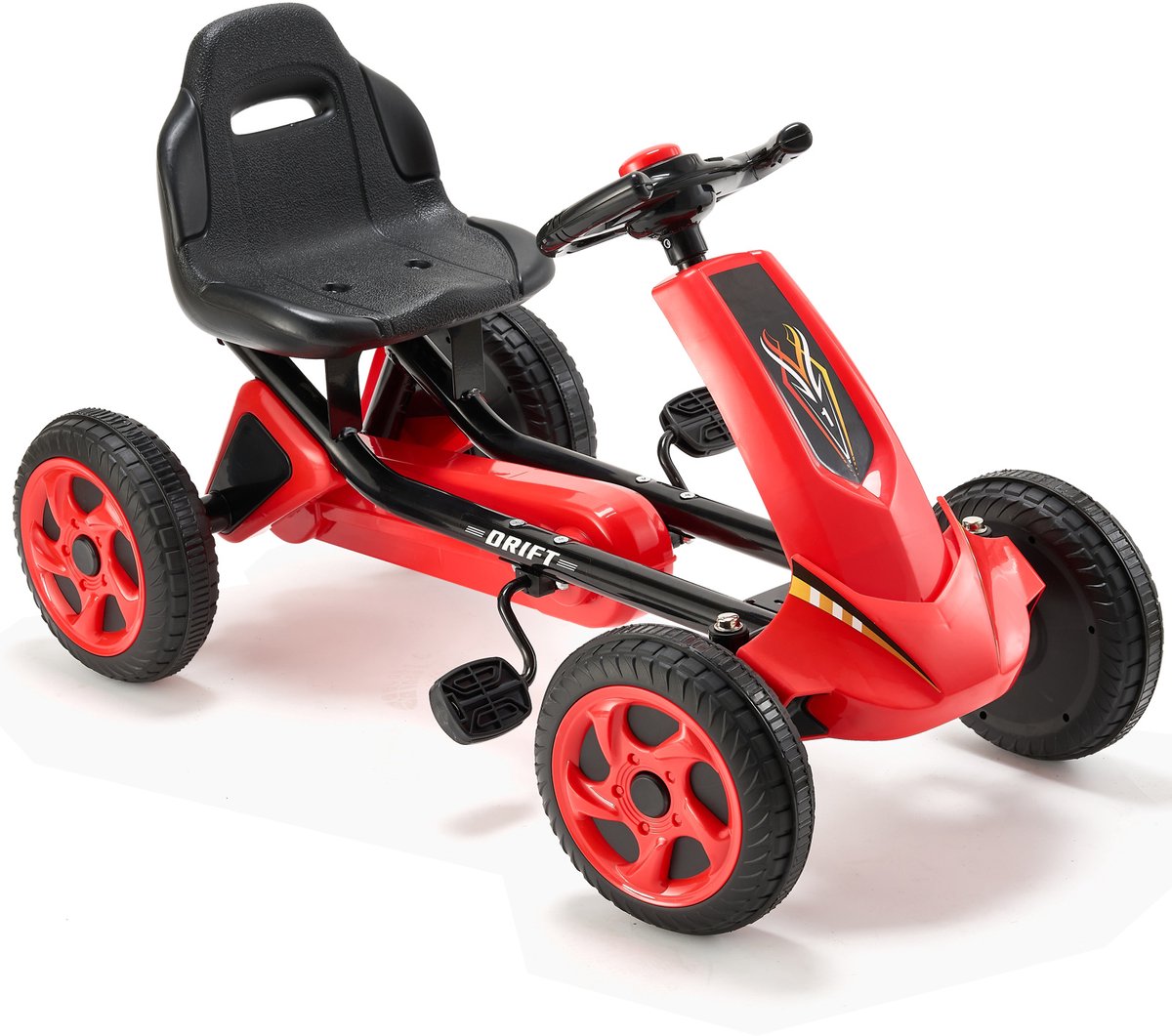 go kart met pedalen voor kinderen terreinwagen op 4 wielen voor kinderen met stuur verstelbare stoel en grote anti slip wielen