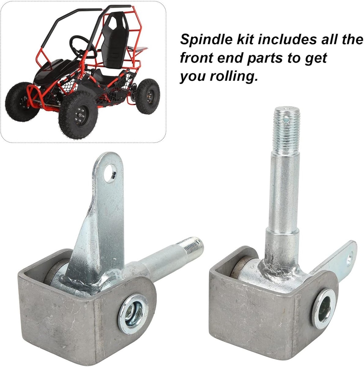 Go Kart Spindels Set - Front En Hub Kit - Stuurknokkel As 5/8 Wiel Strut - 4.5inx 5/8in 2 Stuks Rechts Linker Stalen Spindel Beugel Set Voor Go Kart Accessoires - Go Kart Onderdelen Buitenspeelvoertuigaccessoire kopen online