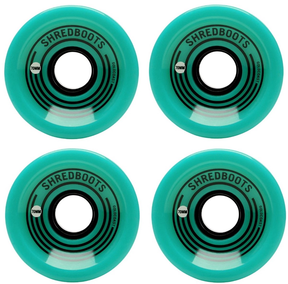 Goldcoast Shredboots 70 mm 85A longboard wielen groen 4-Pack Longboard kopen online