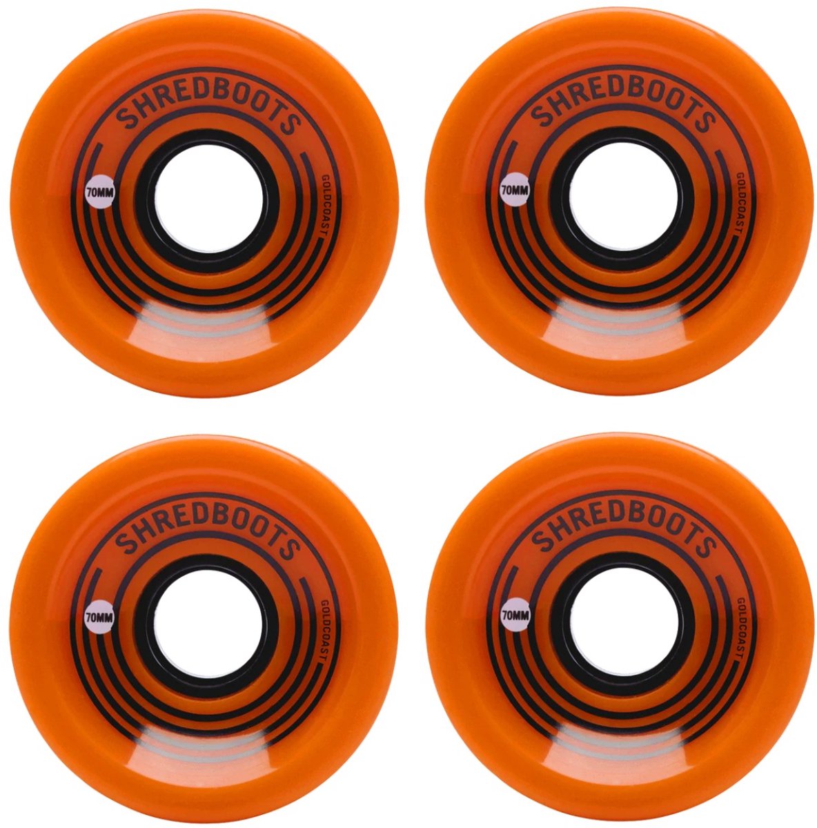 Goldcoast Shredboots 70 mm 85A longboard wielen Oranje 4-Pack Longboard kopen online