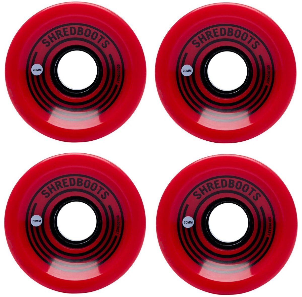Goldcoast Shredboots 70 mm 85A longboard wielen Rood 4-Pack Longboard kopen online