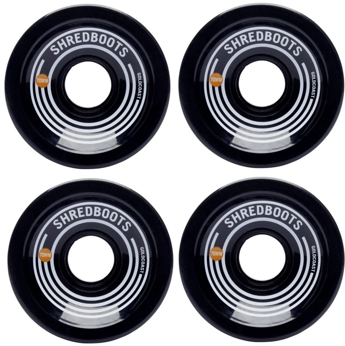 Goldcoast Shredboots 70 mm 85A longboard wielen Super zwart 4-Pack Longboard kopen online