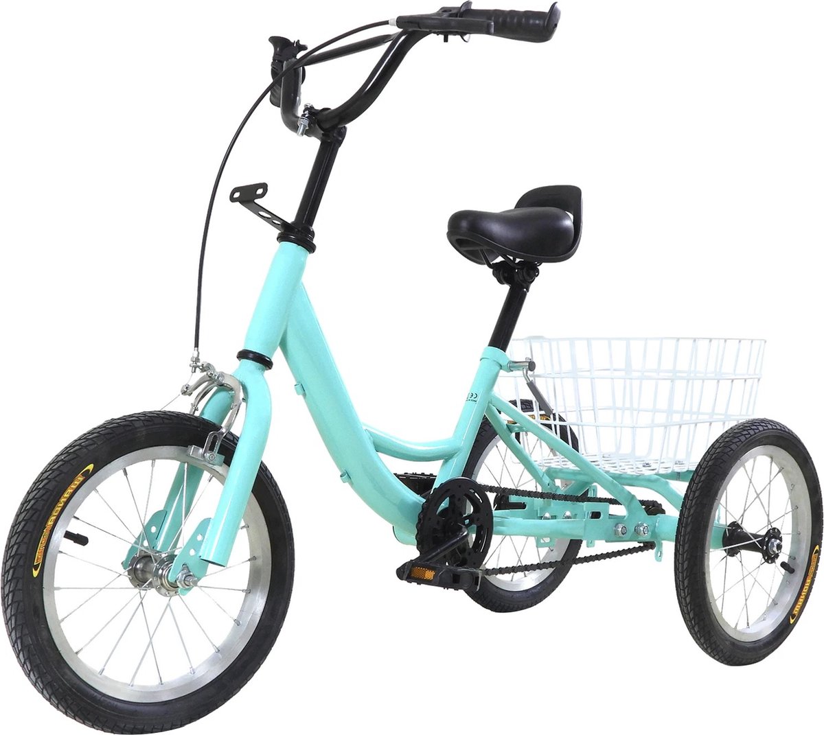 Gran Vida® - Driewieler - Geschikt voor Kinderen - 14 Inch - Grote Achtermand - Verstelbare Stuur & Zadel - Lichtgroen Driewieler kopen online