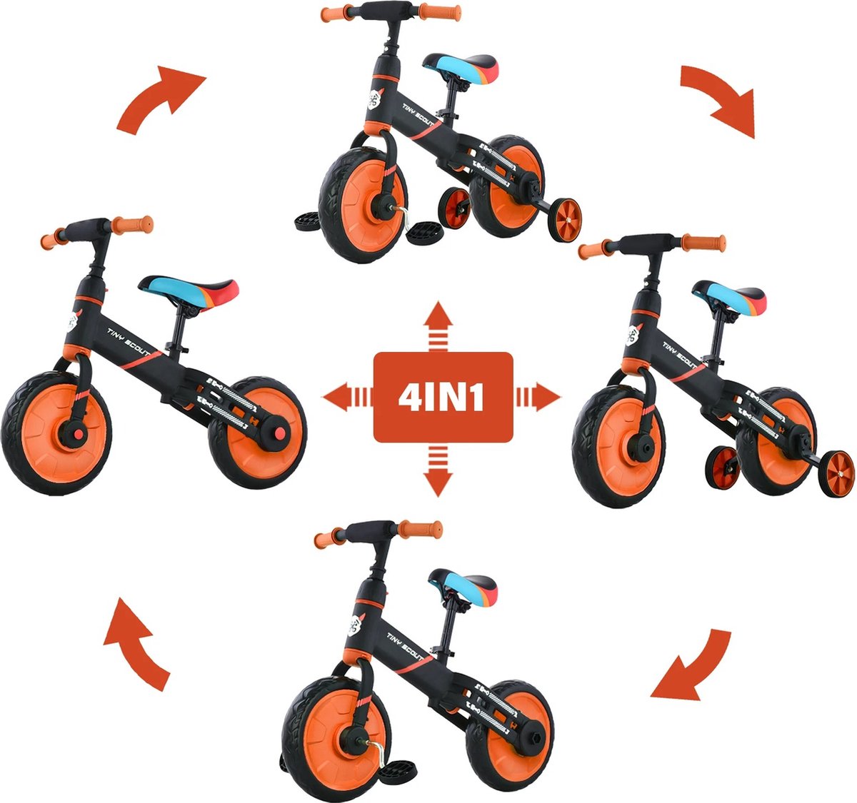 Gran Vida® - Loopfiets - 4-in-1 Fiets - Hoogte Verstelbaar Loopfiets kopen online