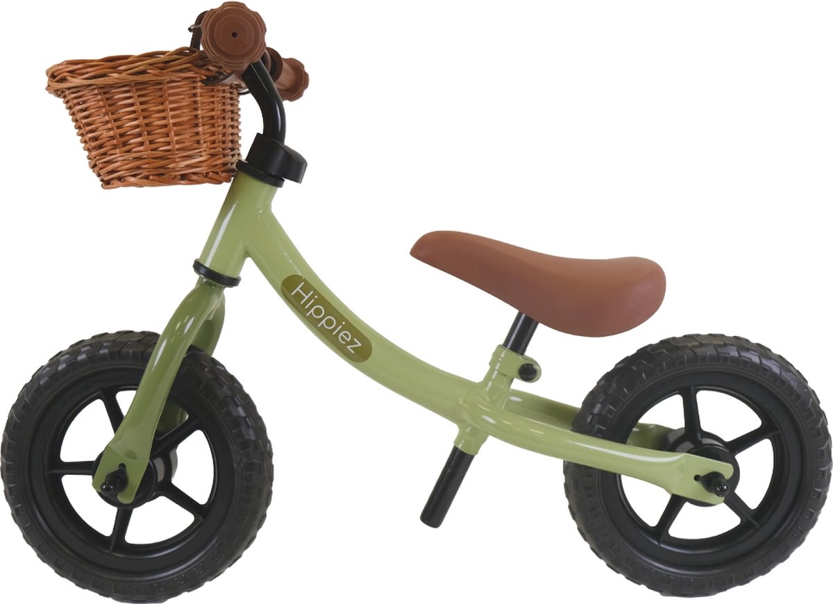 Hippiez Metalen Loopfiets met Mandje Worker Ocean Green vanaf 2 jaar - Groene Blauwe Loop Fiets - Verstelbaar Zadel en Stuur - Voor Jongens en Meisjes - Compact en Veilig - Lage Instap Loopfiets kopen online