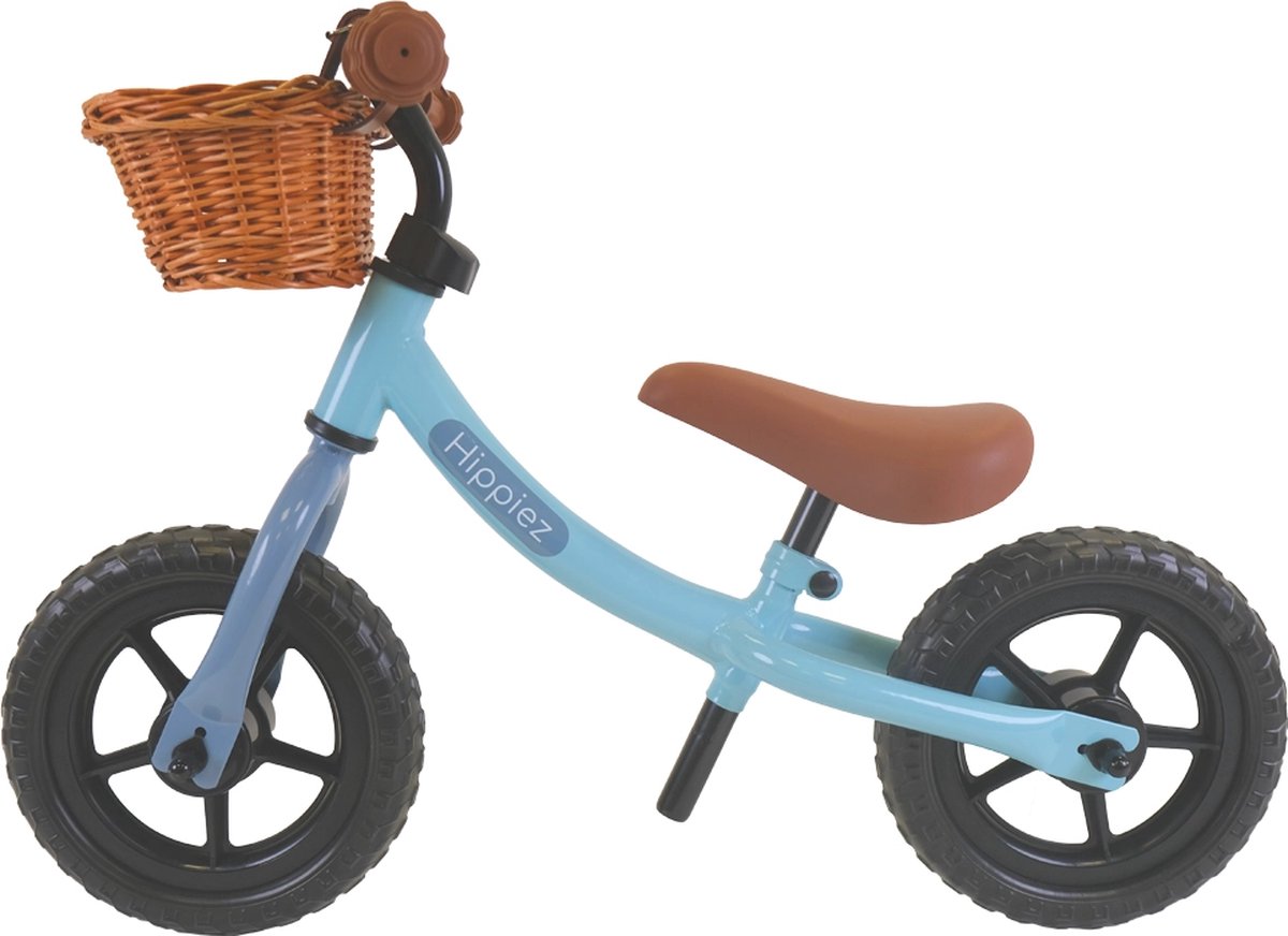 Hippiez Metalen Loopfiets met MandjeWorker Old Blue vanaf 2 jaar - Blauwe Loop Fiets - Verstelbaar Zadel en Stuur - Voor Jongens en Meisjes - Compact en Veilig - Lage Instap Loopfiets kopen online