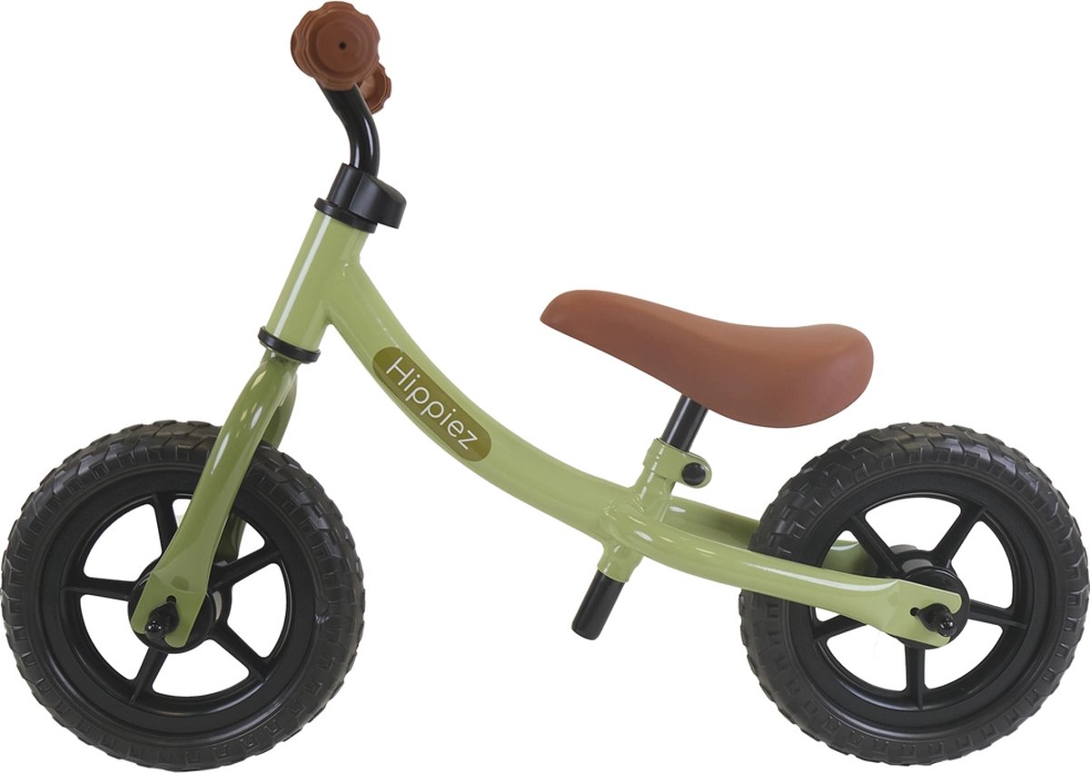 Hippiez Metalen Loopfiets Worker Old Green vanaf 2 jaar - Groene Loop Fiets - Verstelbaar Zadel en Stuur - Voor Jongens en Meisjes - Compact en Veilig - Lage Instap Loopfiets kopen online