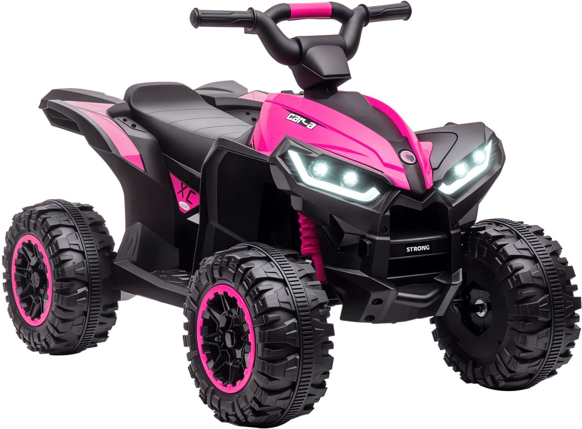 HOMCOM Electric Ride-on Car Kunststoff, Metall 83L x 53B x 55,5H cm Schwarz+Rosa Accuvoertuig kopen online