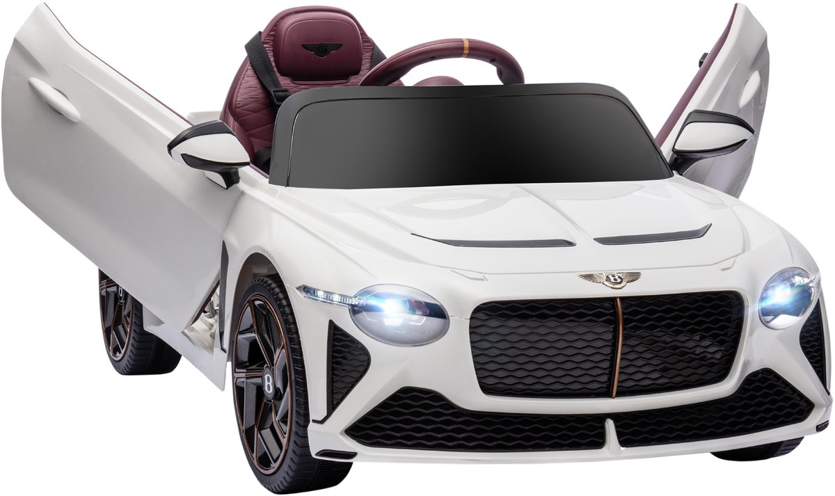 HOMCOM - Elektrische kinderauto - 108x65x45cm - Kunststof - Wit Trapauto kopen online