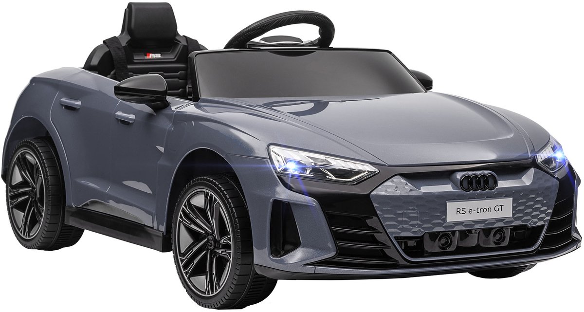 homcom elektrische kinderauto kunststof metaal 103l x 58b x 41h cm grijs