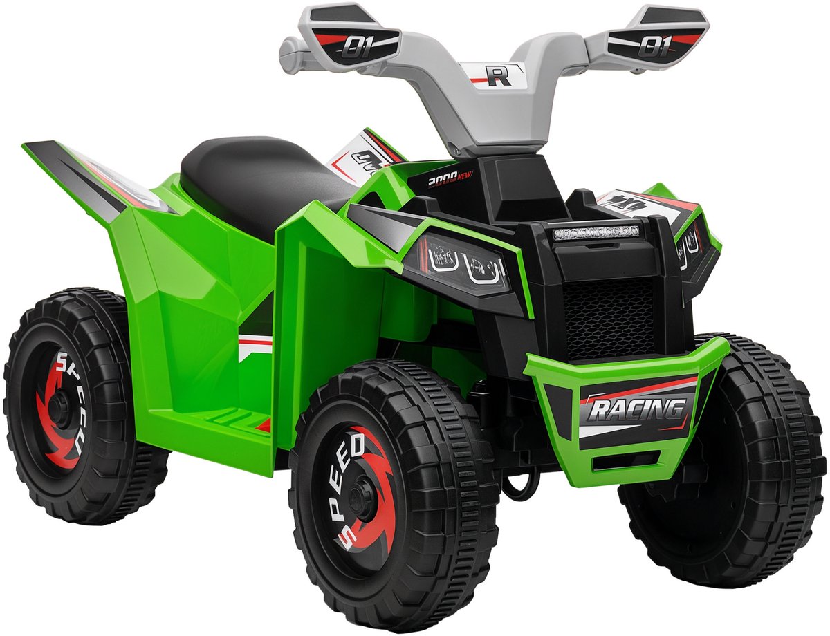 homcom elektrische kinderauto kunststof metaal 70l x 41 5b x 48 5h cm groen