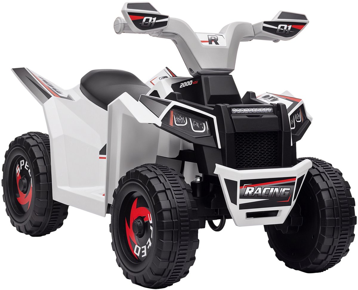 HOMCOM Elektrische kinderauto Kunststof, Metaal 70L x 41,5B x 48,5H cm Wit Accuvoertuig kopen online