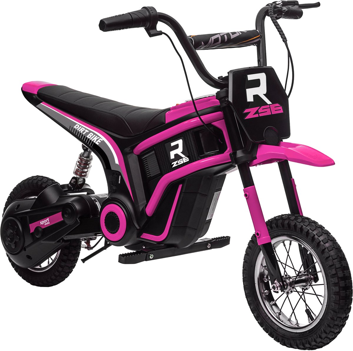 homcom elektrische kindermotor kunststof metaal 119l x 64b x 76 5h cm roze