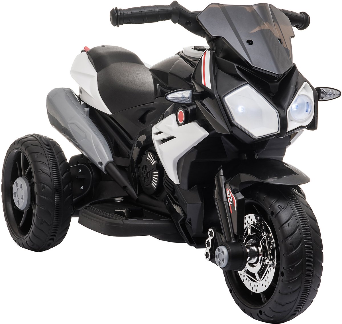 HOMCOM Elektrische kindermotor Kunststof, Metaal 86L x 42B x 52H cm Zwart+Wit Accuvoertuig kopen online