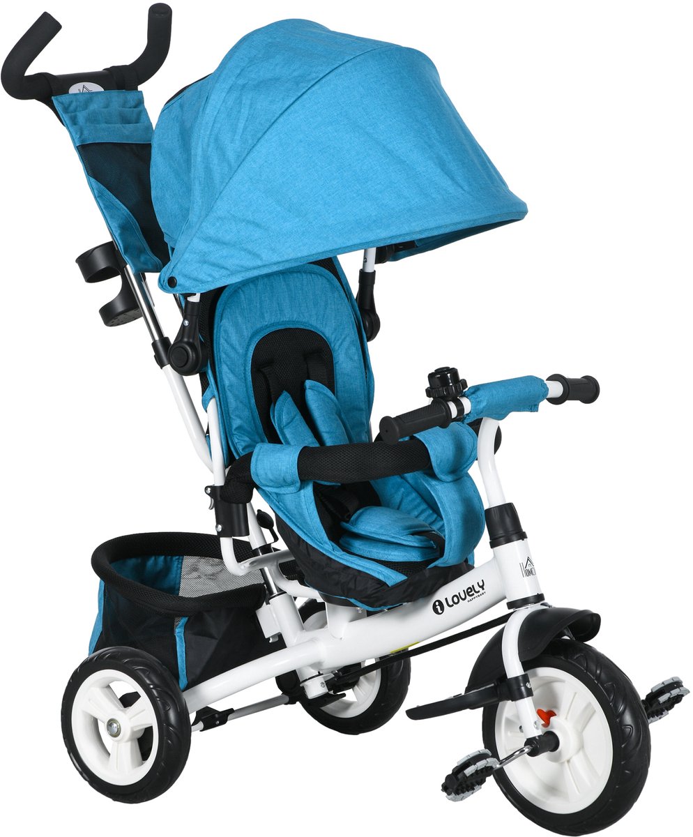 HOMCOM Kinderdriewieler Polyester, Metaal 102L x 49B x 102H cm Lichtblauw Driewieler kopen online