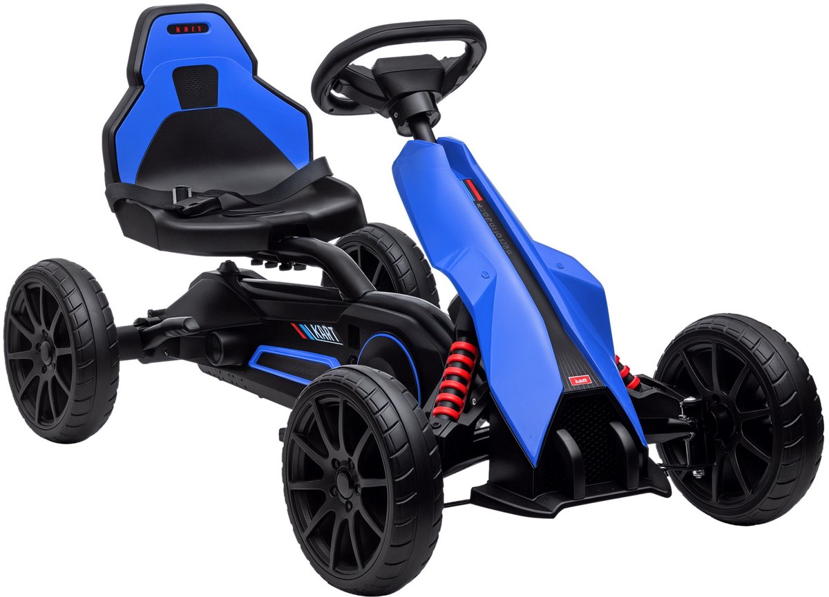 homcom pedal go kart metall kunststoff 100l x 58b x 58 5h cm blau
