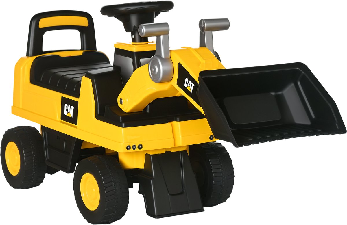 HOMCOM Speelgoed Graafmachine voor Kinderen Kunststof, Metaal 78L x 29,5B x 54H cm Geel Traptractor kopen online