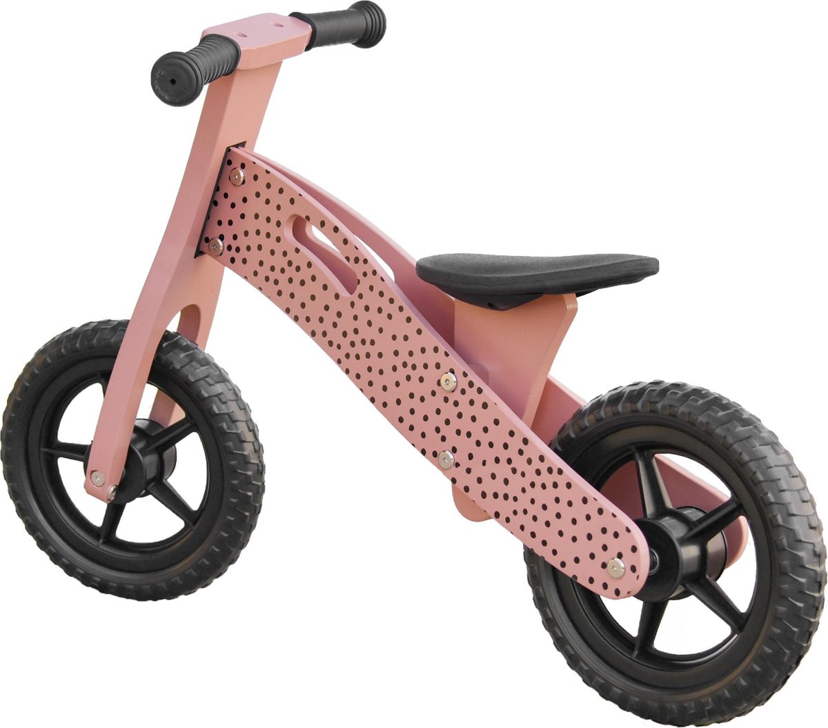 Houten Loopfiets Roze Stippen VanPauline Loopfiets kopen online