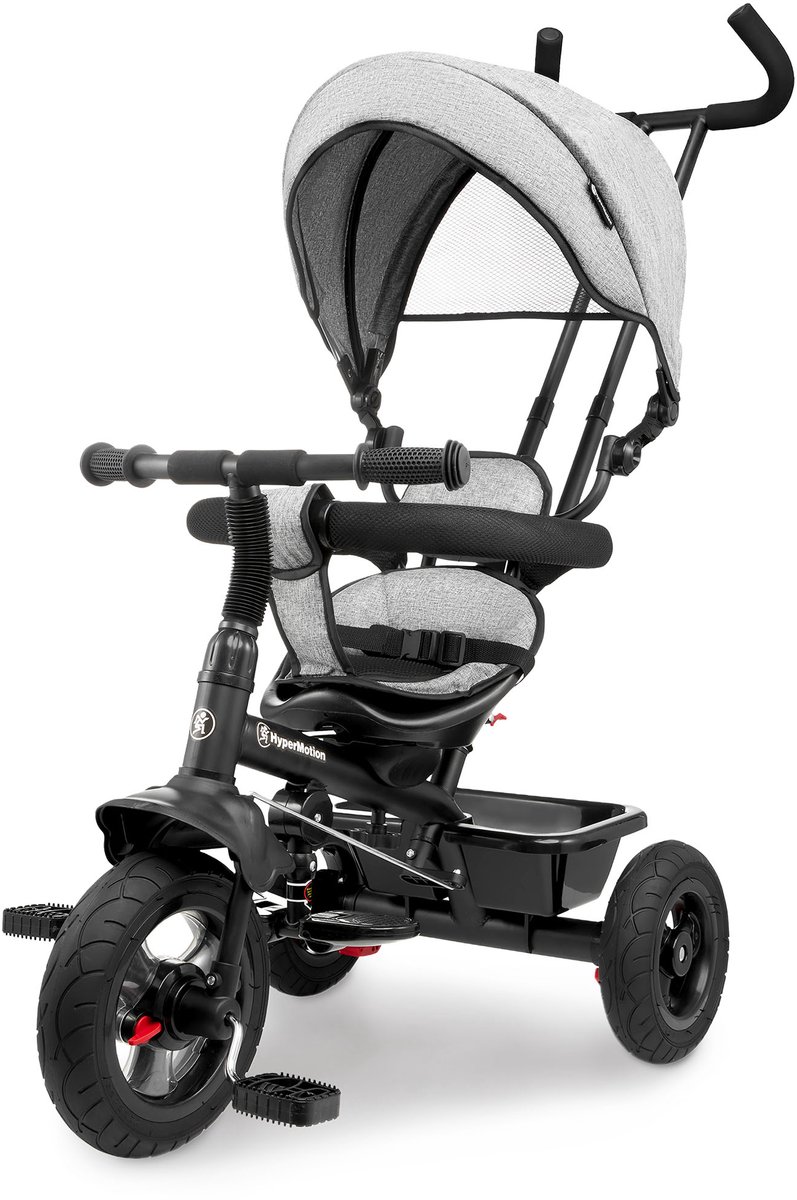 HyperMotion Kinderdriewieler van 1 Jaar, tot 20 kg, Kinderfietsen, 1-4 Jaar, Peuterfiets met Duwstuur, Baby Peuterfiets, Driewieler, Ouderhandvat, eerste Fiets, Grijs Driewieler kopen online