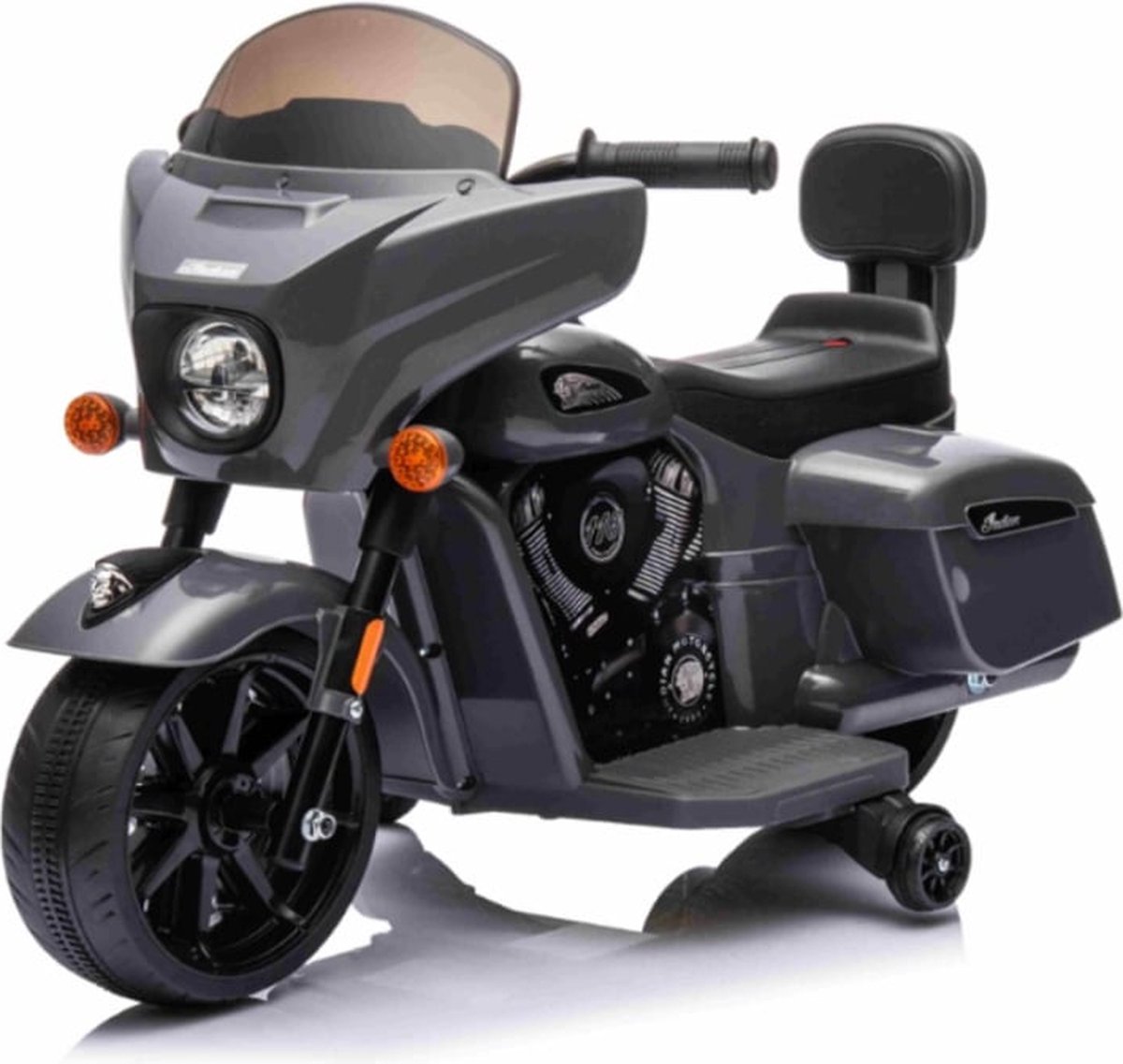 Indian motorcycle 6V - Indian Chieftain 6V - Indian Chieftain motorcycle 6V - motorbike met zijwielen - grijs Accuvoertuig kopen online