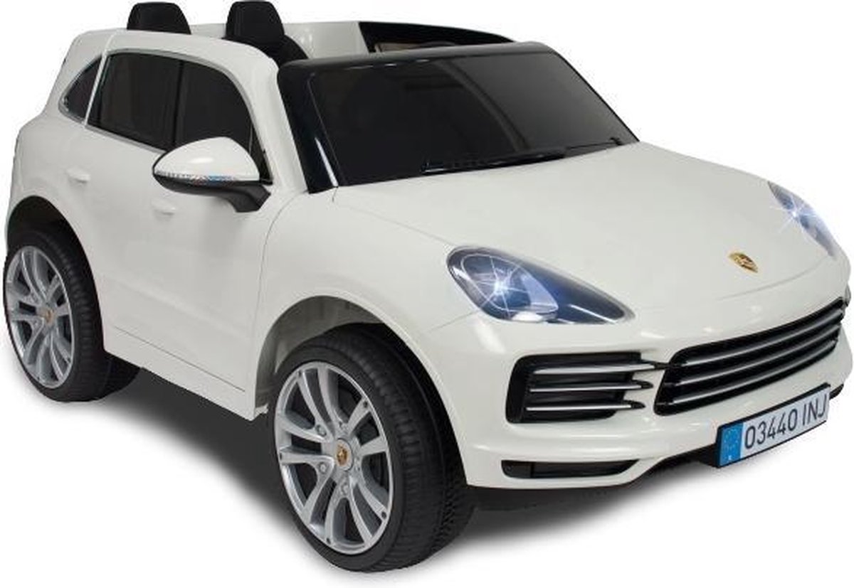 Injusa Electrische Kinderauto Porsche Cayenne S 12v Wit - Elektrisch Accuvoertuig kopen online