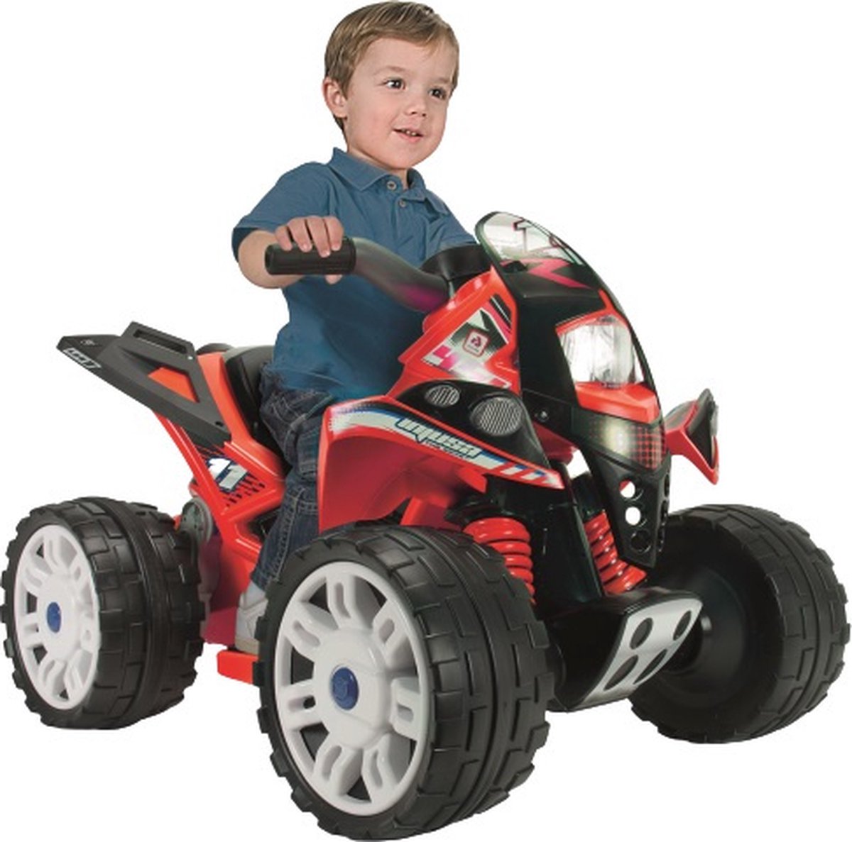 injusa the beast elektrische kinderquad 12v rood zwart
