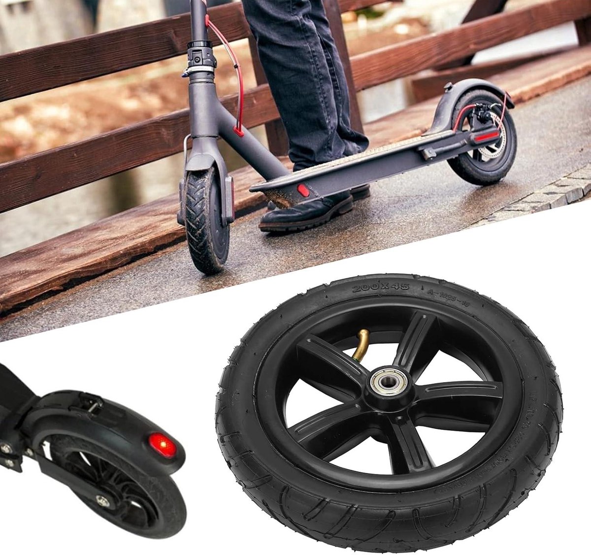 Inovra Plus - 8 inch pneumatisch wiel voor elektrische scooter - met naaf en lagers - 200x45 formaat Buitenspeelvoertuigaccessoire kopen online