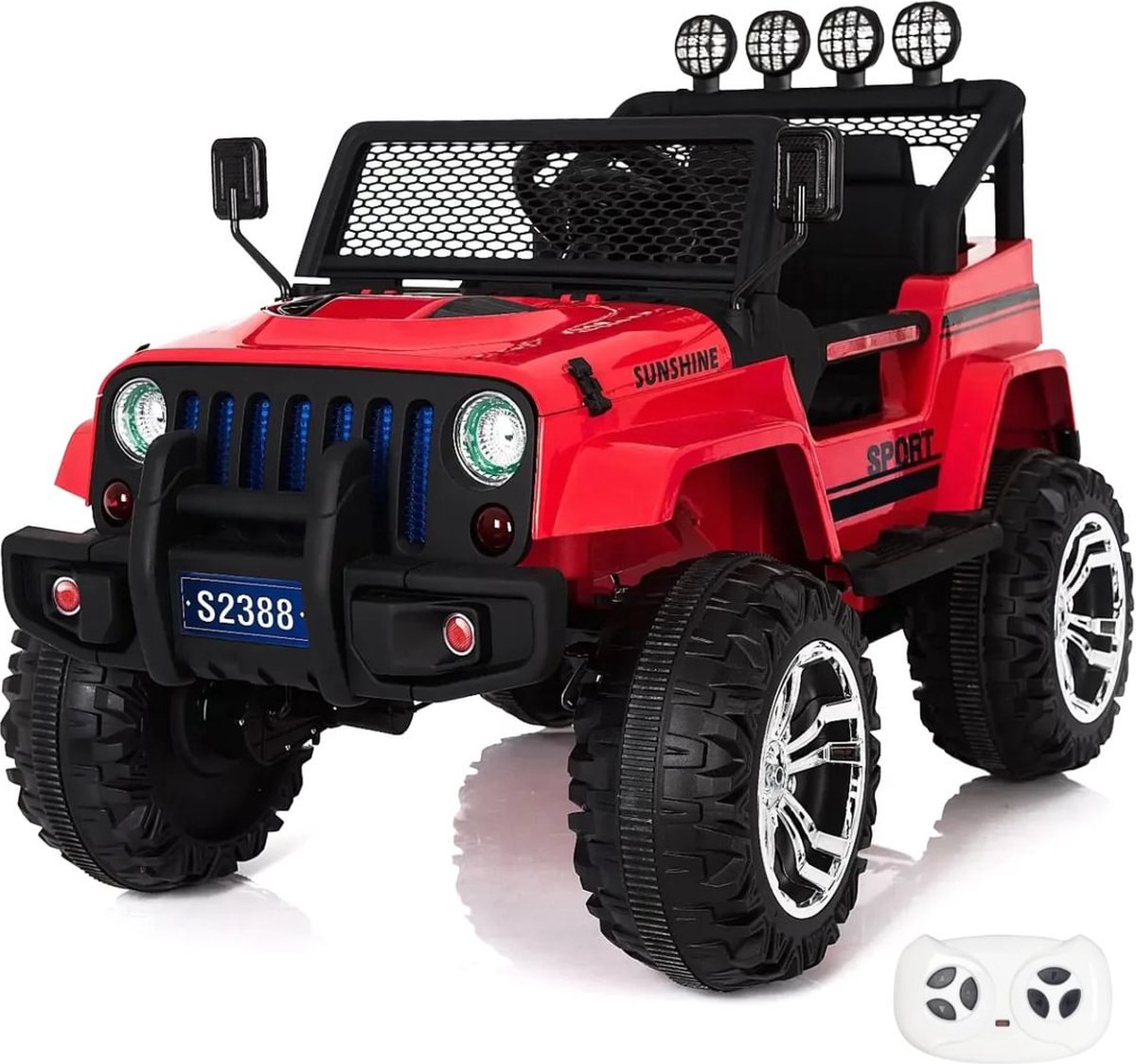 Jeep 4x4 Elektrische Kinderauto 12V - 2 tot 6 jaar - Afstandsbediening - Rood Accuvoertuig kopen online