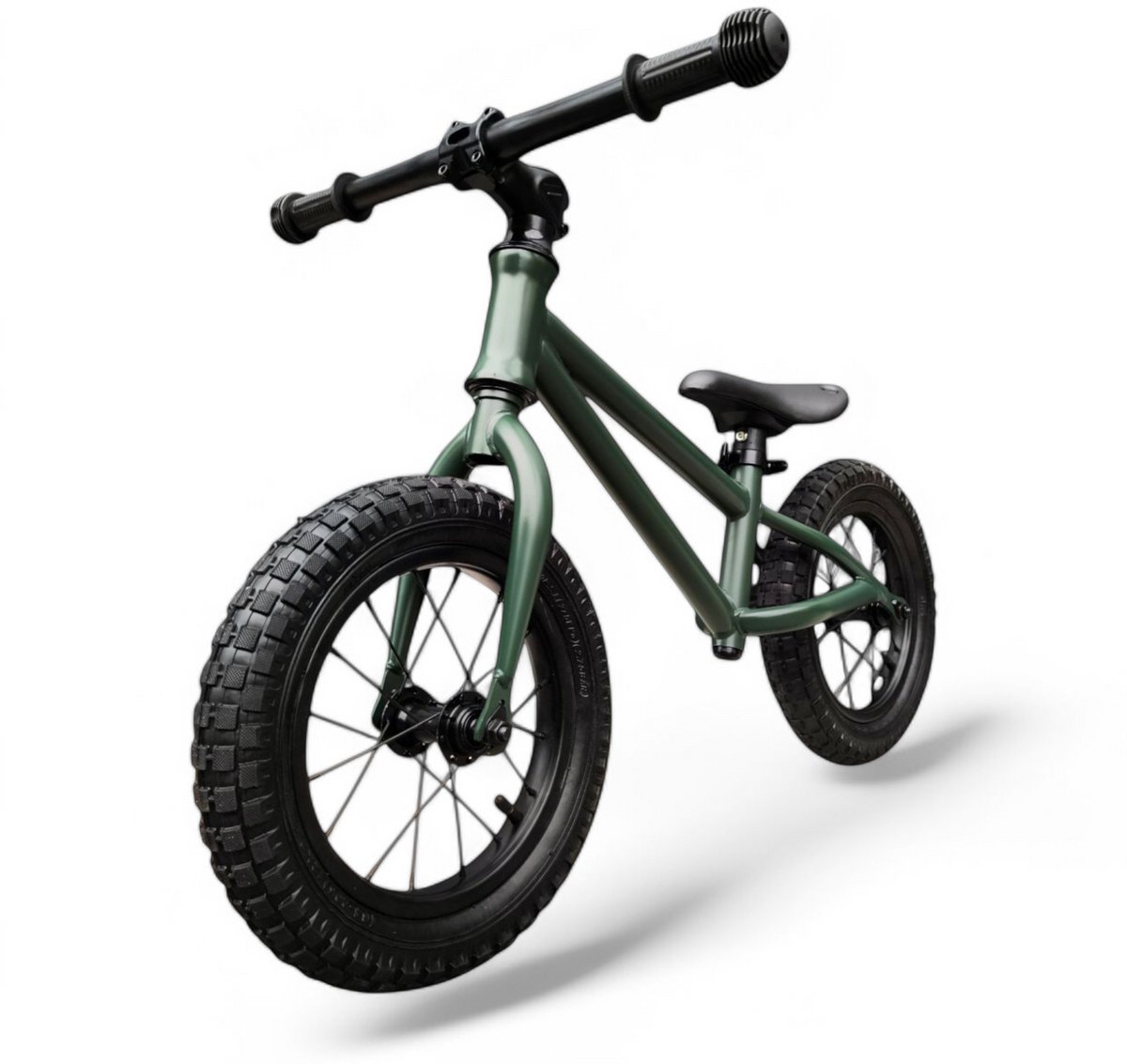jobber fatbike loopfiets 2 jaar loopfietsen 12inch mat groen