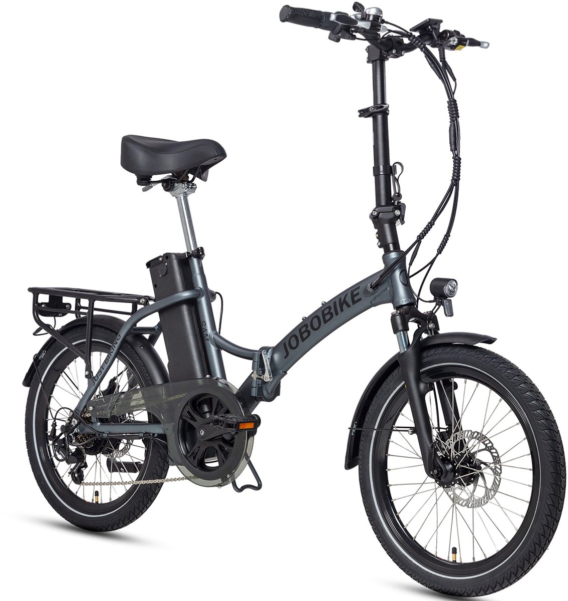JOBOBIKE Sam Elektrische Fiets - 120 km Bereik - 486Wh accu - 20 inch Wielen - Shimano 7 Versnellingen - 250W Achterwielmotor - Aluminium Opvouwbaar Frame - Mechanische schijfremmen - LCD Display - Zwart Fiets (elektrisch) kopen online