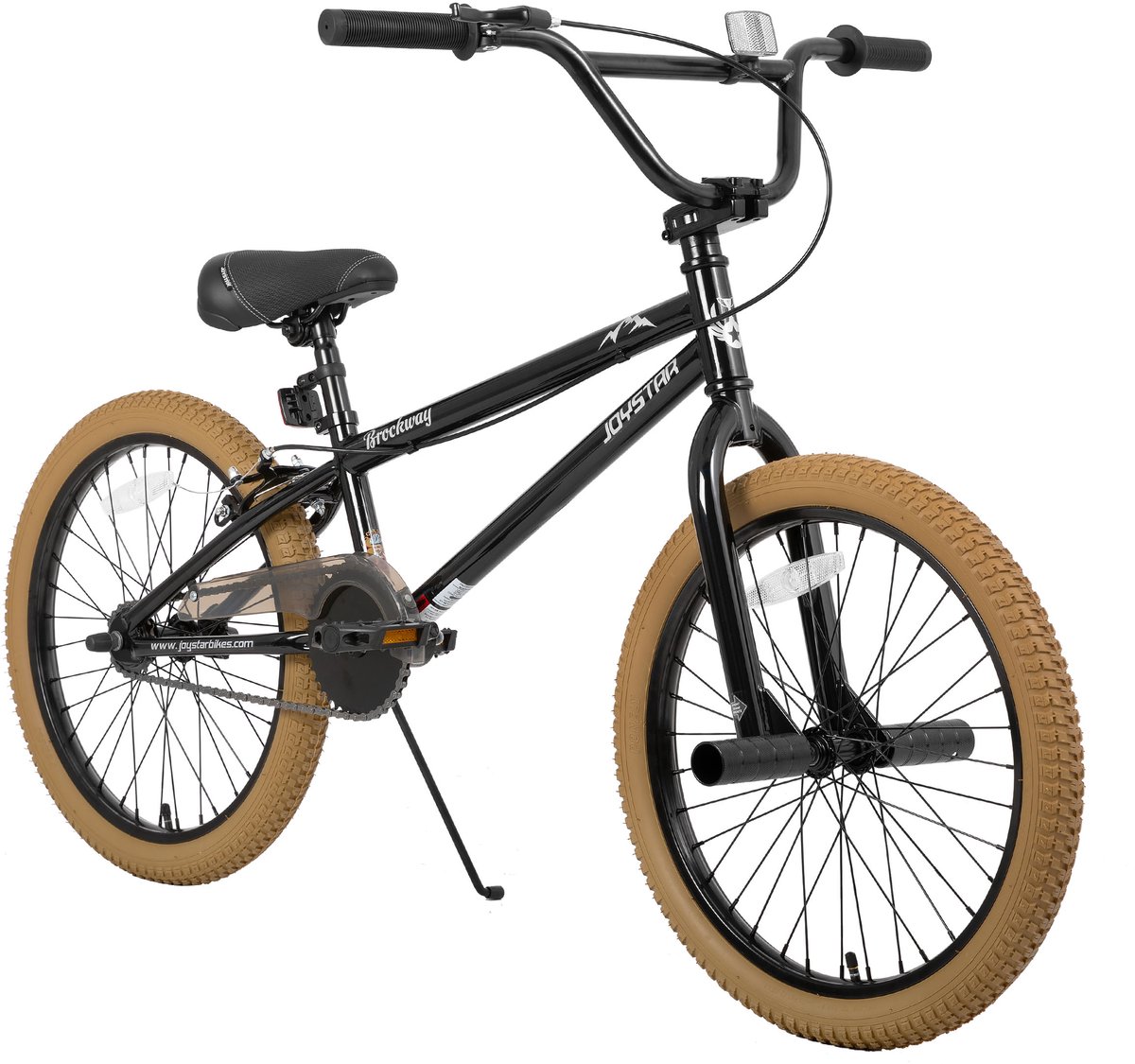 joystar brockway bmx fiets 20 inch handrem remmen achter v brake pegs bruin