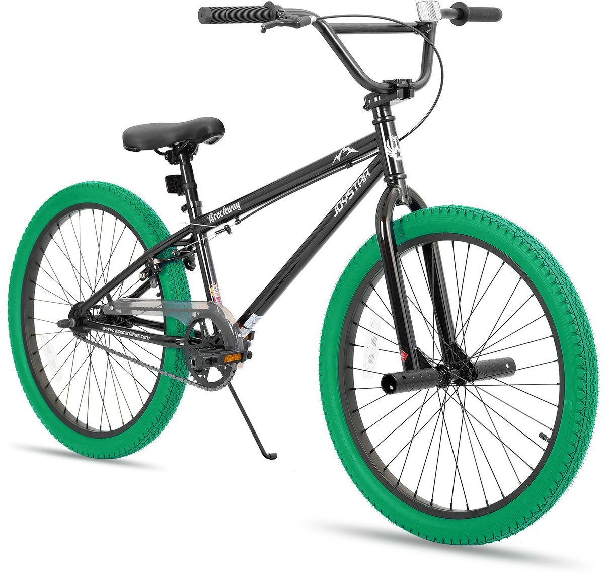 joystar brockway bmx fiets 24 inch handrem remmen achter v brake pegs groen
