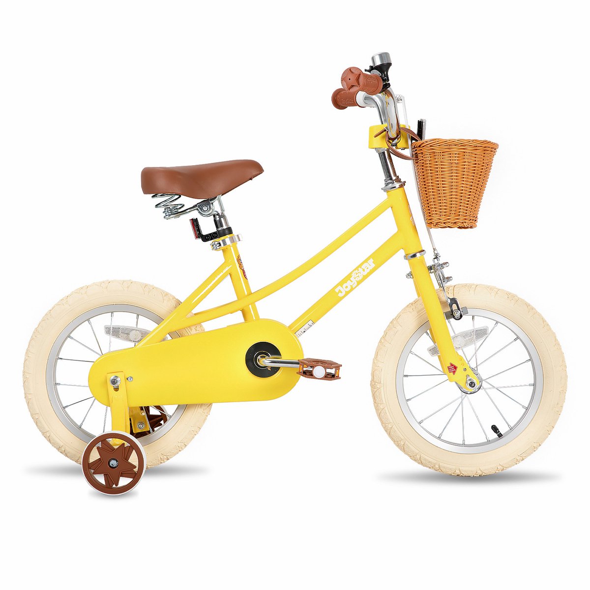 Joystar Fantasy Kinderfiets voor Meisjes - 14 Inch - Mand - Zijwieltjes - Bel - Handrem - Geel Kinderfiets kopen online