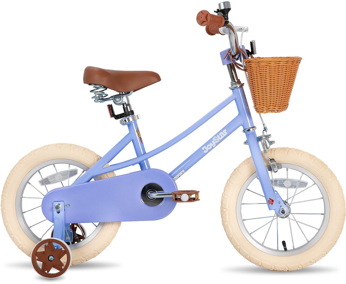 Joystar Fantasy Kinderfiets voor Meisjes - 14 Inch - Mand - Zijwieltjes - Bel - Handrem - Paars Kinderfiets kopen online
