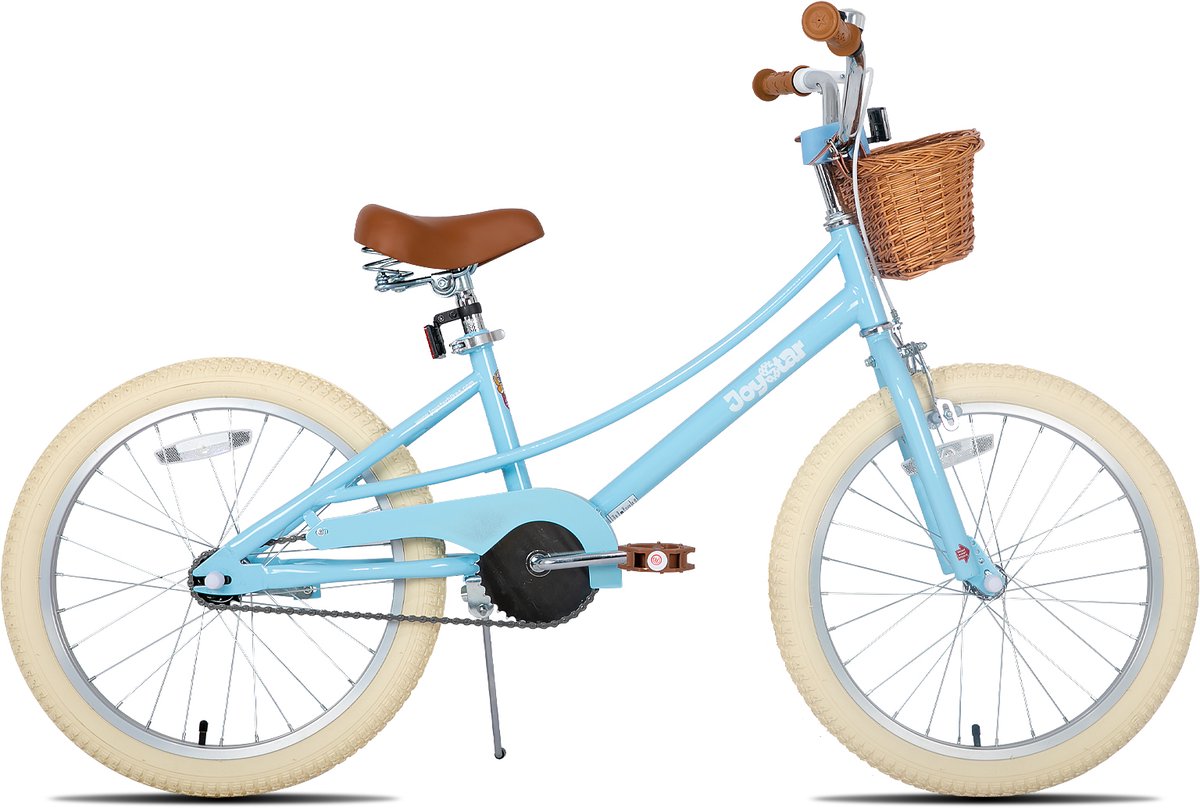 Joystar Fantasy Kinderfiets voor Meisjes - 20 Inch - Mand - Zijwieltjes - Bel - Handrem - Blauw Kinderfiets kopen online