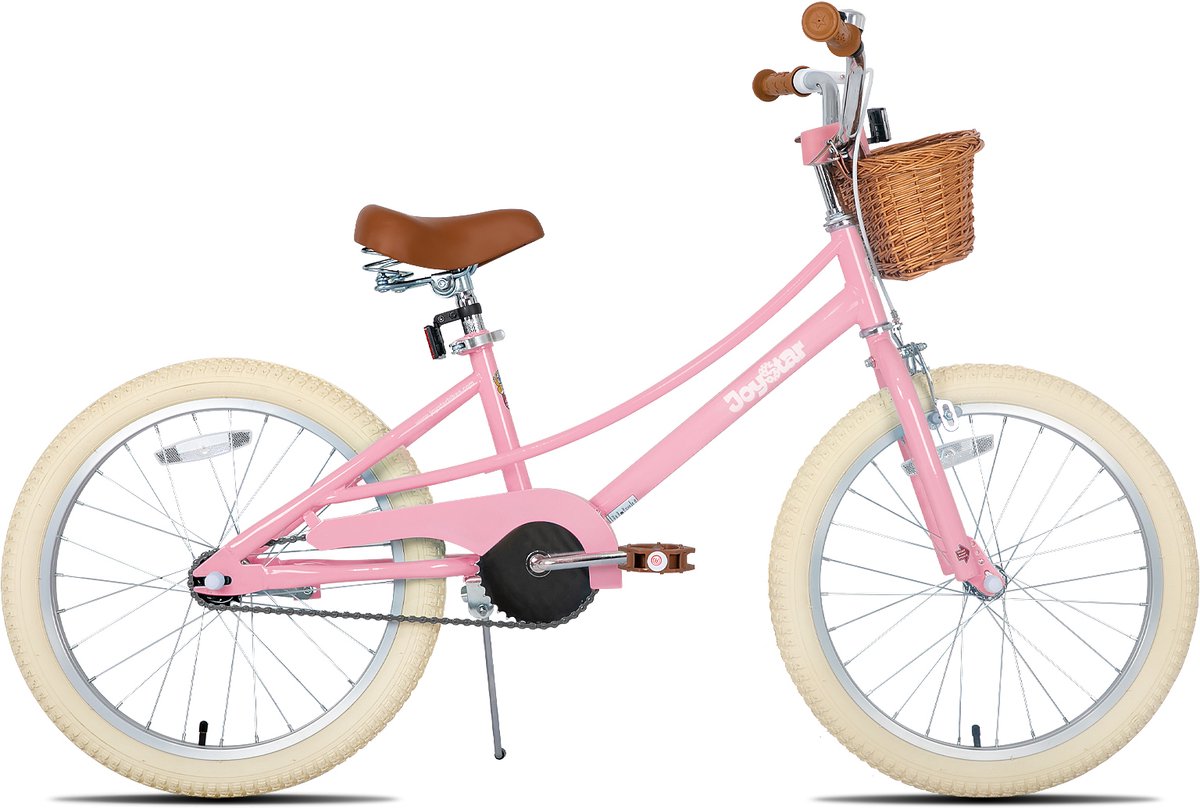 Joystar Fantasy Kinderfiets voor Meisjes - 20 Inch - Mand - Zijwieltjes - Bel - Handrem - Roze Kinderfiets kopen online