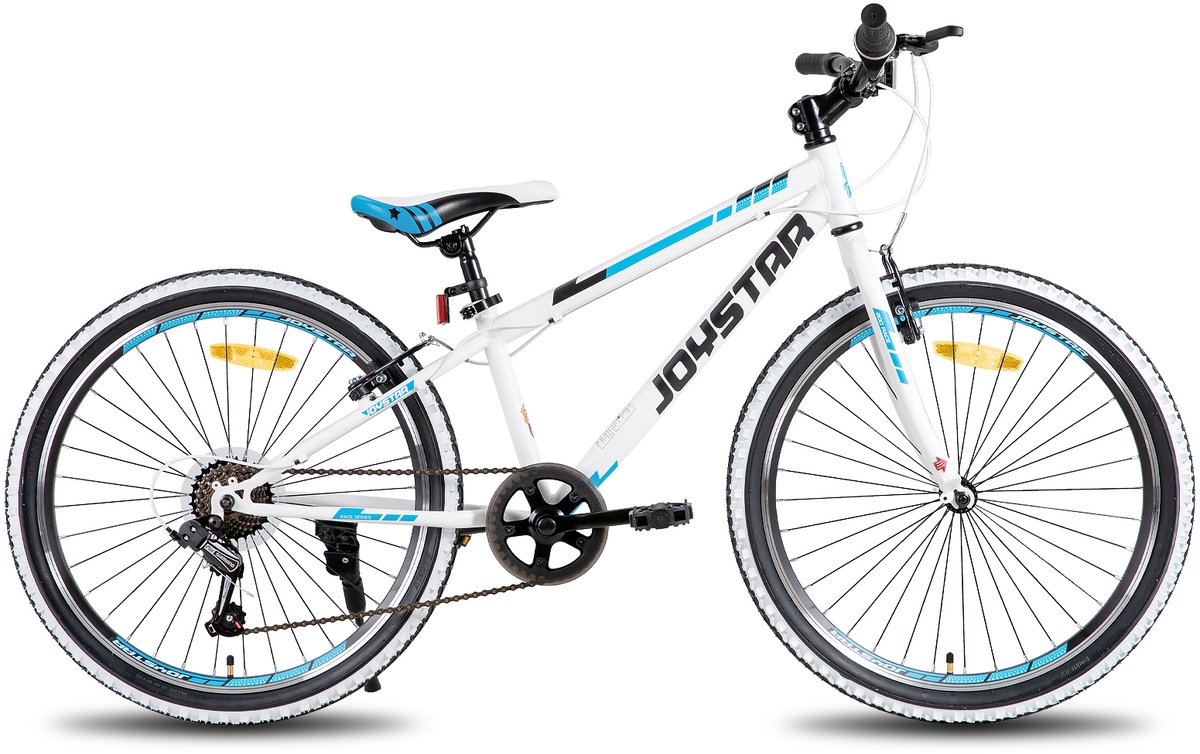 JOYSTAR Lubbock.S 24" Kinder Hardtail Mountainbike - 7 versnellingen - V-brake - Witte noppenbanden - Wit Kinderfiets kopen online